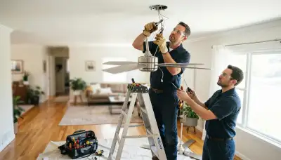Ceiling fan installation services for older Seattle homes in Seattle, WA by licensed electricians