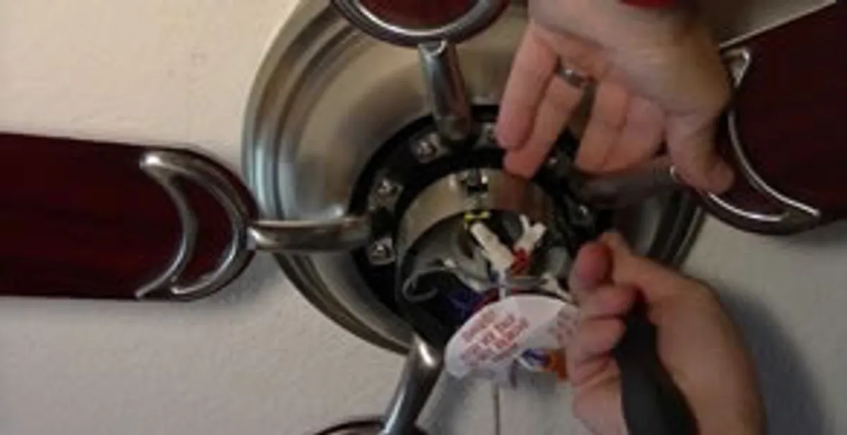 Ceiling fan installation with electrical wiring and mounting by professional electrician in Seattle, WA