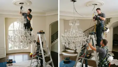 Professional chandelier installation service for Seattle, WA homes with older wiring and small electrical panels