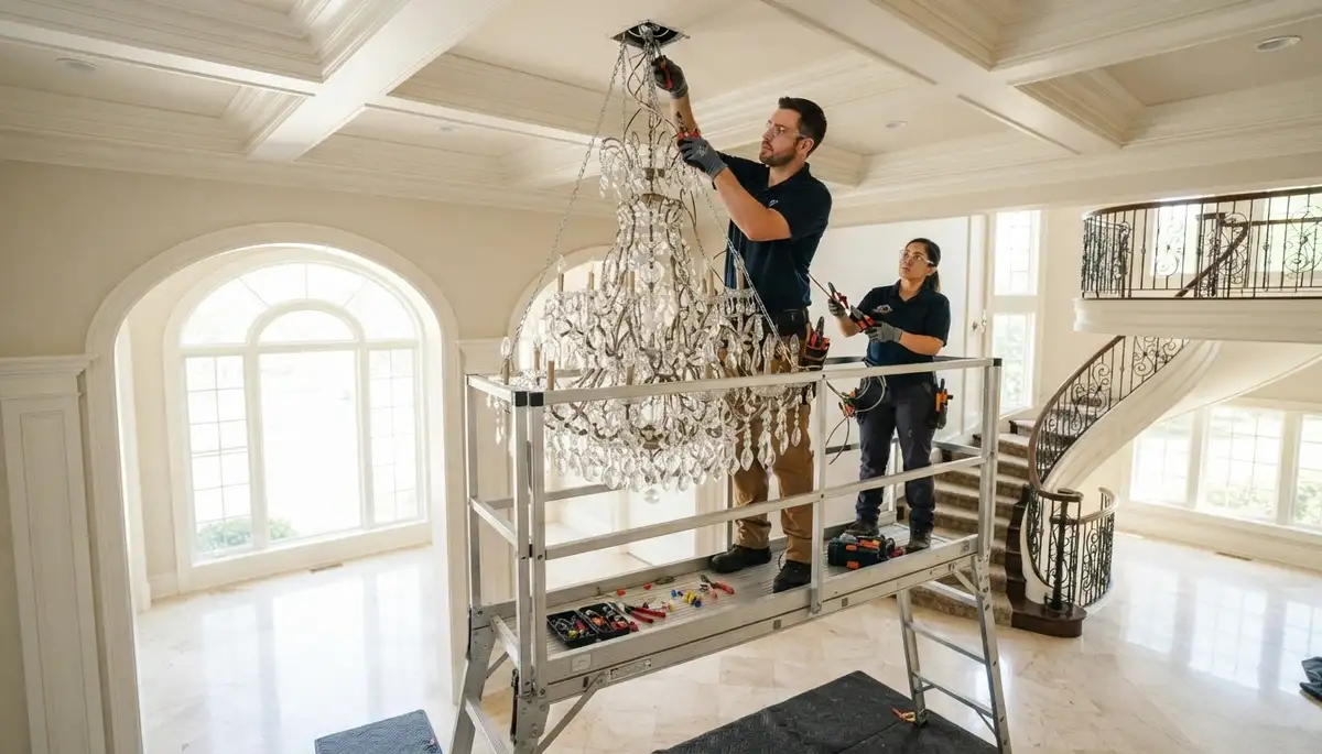 Chandelier installation service for Seattle, WA homes by On Call Electrical