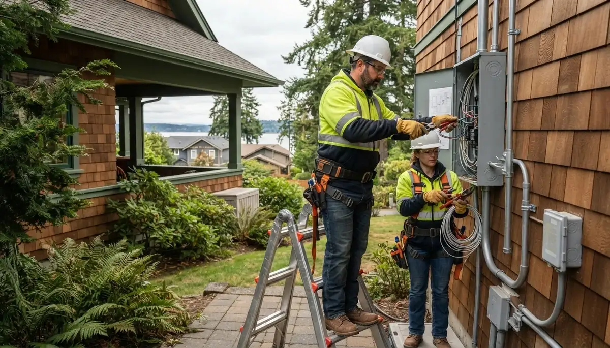 Seattle, WA electrician providing professional electrical services to a local home or business