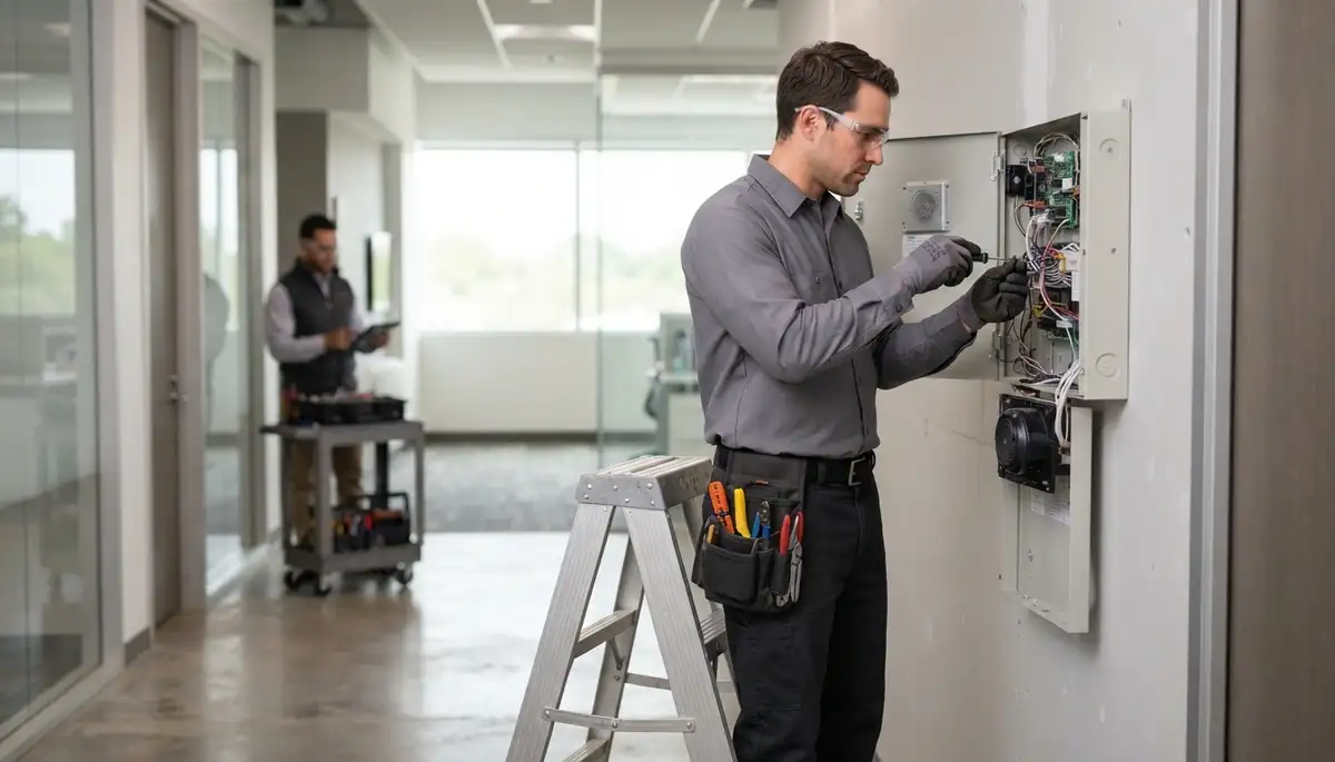 Intercom system installation by an electrician in a Seattle, WA home