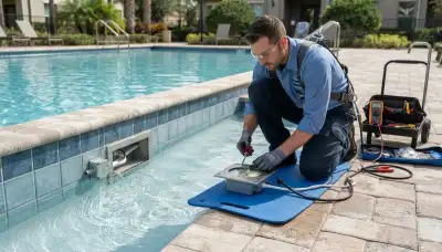 Seattle, WA electrician installing pool lights and updating outdoor electrical wiring for a residential home