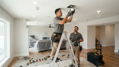 Recessed lighting installation by Seattle, WA electricians for older homes needing modern electrical upgrades