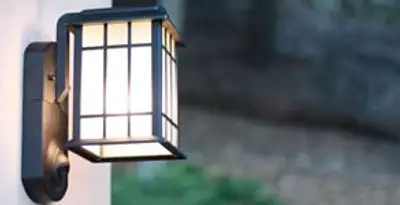 security light installation services with professionally mounted exterior wall light in Seattle, WA